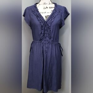 American Eagle Outfitters  Blue Ruffle Dress, Size Medium